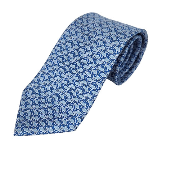 Vineyard Vines Other - Vinyard Vines Martha's Vineyard Shep + Ian 100% Silk Blue Fish Men's Neck Tie